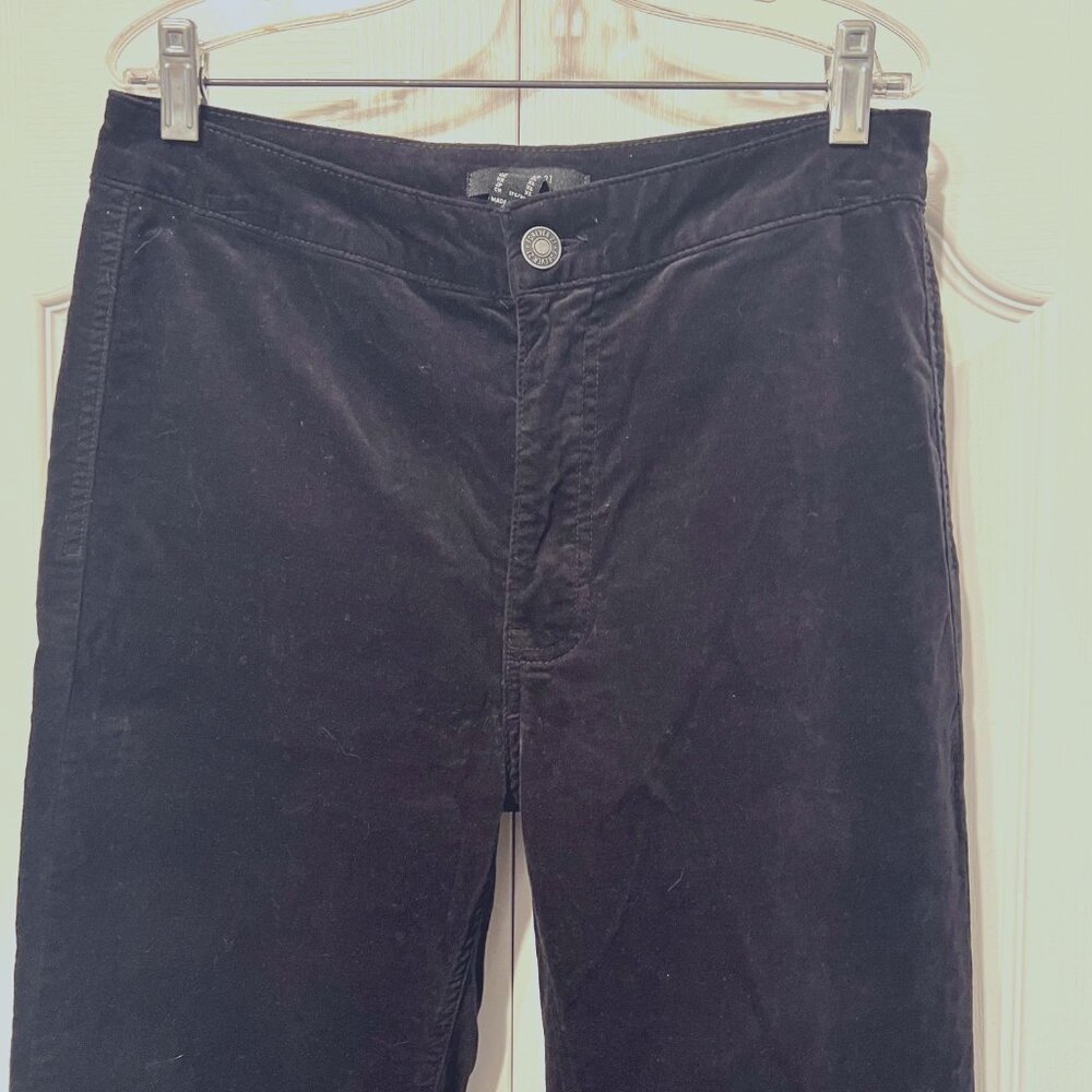 Forever 21-XLarge Velvety Distressed Hippie Fringed High Waisted Jeans/Pants - Picture 3 of 15